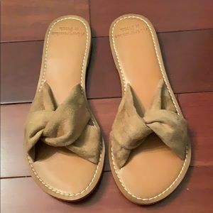 Tan suede A&F sandals